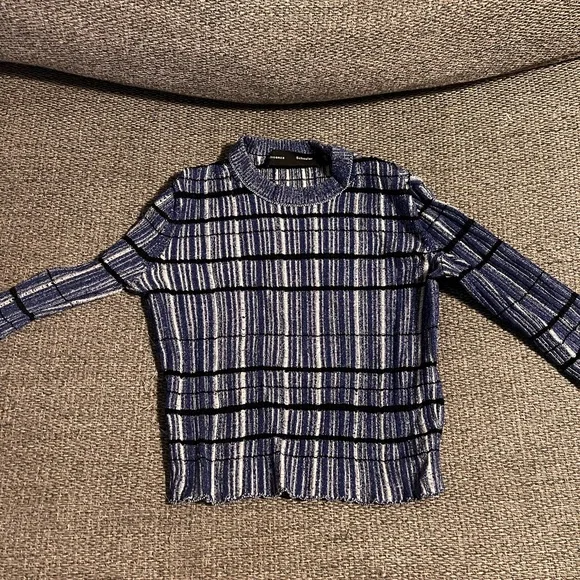 Striped Blue and Black Men´s Sweater Turtleneck